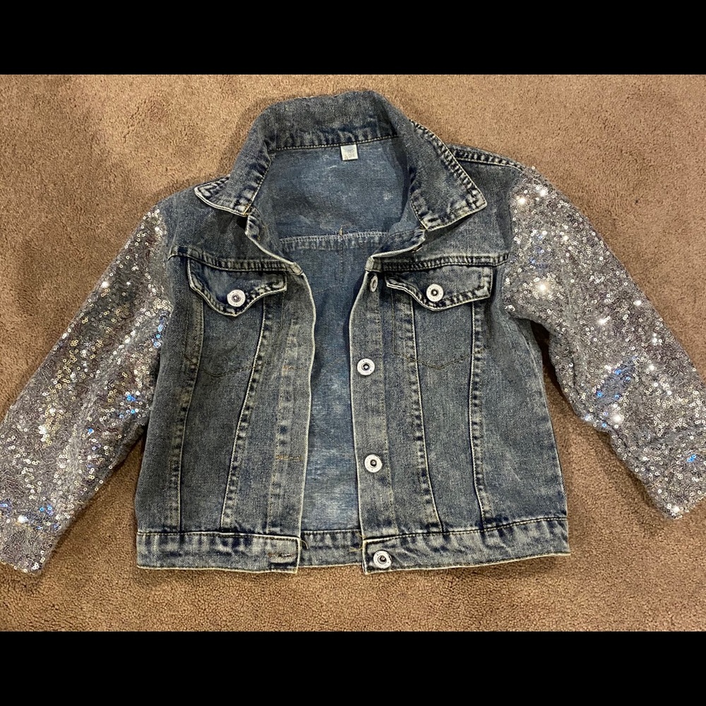 Girls unicorn jean jacket size 6
